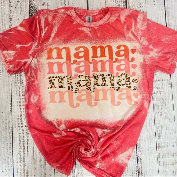 MAMA LEOPARD  BLEACHED SUBLIMATION T-SHIRT - Picture 3 of 4
